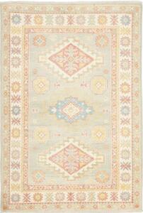 Tappeto Kazak Stilizzato Grigio Chiaro Rosa 102x149 Cm