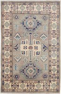 Tappeto Kazak Stilizzato Tortora Avorio 83x125 Cm