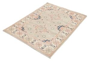 Tappeto Kazak Stilizzato Grigio Chiaro Rosa Antico 105x135 Cm