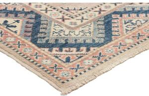 Tappeto Kazak Geometrico Avorio Blu 96x141 Cm