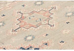 Tappeto Kazak Stilizzato Grigio Chiaro Rosa Antico 105x135 Cm