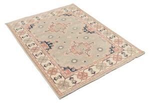 Tappeto Kazak Stilizzato Grigio Chiaro Rosa Antico 105x135 Cm