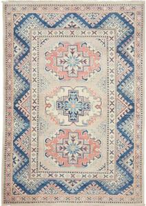 Tappeto Kazak Geometrico Avorio Blu 96x141 Cm