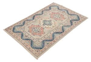 Tappeto Kazak Geometrico Avorio Blu 96x141 Cm