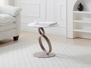 Tavolo supplementare in Ceramica e Metallo Tortora Effetto marmo Bianco - JOLINE della Maison Céphy