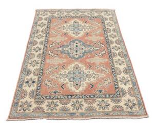 Tappeto Kazak Stilizzato Rosa Salmone Azzurro 101x155 Cm