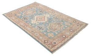 Tappeto Kazak Stilizzato Celeste Rosa Antico 118x188 Cm