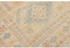 Tappeto Kazak Geometrico Beige Azzurro 101x148 Cm
