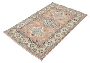 Tappeto Kazak Stilizzato Rosa Salmone Azzurro 101x155 Cm
