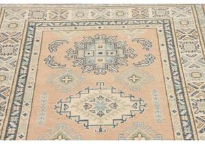 Tappeto Kazak Stilizzato Rosa Cipria Celeste 102x147 Cm