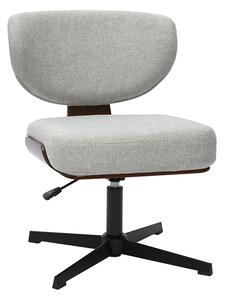 Sedia da ufficio in legno e tessuto effetto velluto grigio HANZ