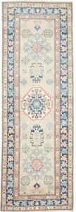 Tappeto Kazak Stilizzato Beige Blu Corsia 84x240 Cm