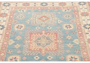 Tappeto Kazak Geometrico Azzurro Rosa 122x182 Cm