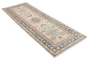 Tappeto Kazak Stilizzato Beige Blu Corsia 84x240 Cm