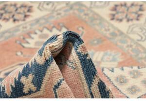 Tappeto Kazak Stilizzato Rosa Antico Blu Avio 121x179 Cm
