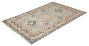 Tappeto Kazak Geometrico Celeste Rosso Corallo 120x179 Cm