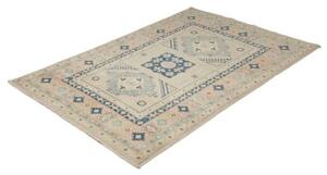 Tappeto Kazak Geometrico Avorio Blu 120x183 Cm