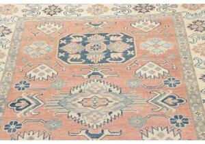 Tappeto Kazak Stilizzato Rosa Antico Blu Avio 121x179 Cm