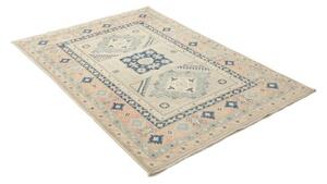 Tappeto Kazak Geometrico Avorio Blu 120x183 Cm