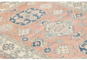Tappeto Kazak Stilizzato Rosa Antico Blu Avio 121x179 Cm