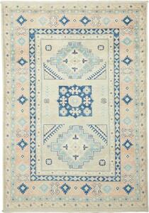 Tappeto Kazak Geometrico Avorio Blu 120x183 Cm