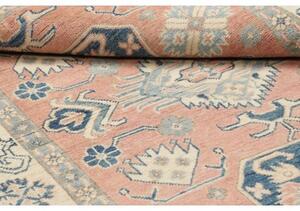 Tappeto Kazak Stilizzato Rosa Antico Blu Avio 121x179 Cm