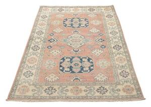 Tappeto Kazak Stilizzato Rosa Antico Blu Avio 121x179 Cm