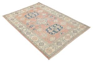 Tappeto Kazak Stilizzato Rosa Antico Blu Avio 121x179 Cm