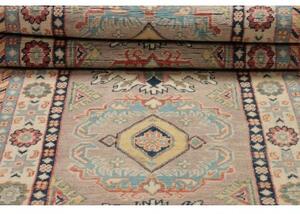 Tappeto Kazak Stilizzato Beige Blu Corsia 71x318 Cm