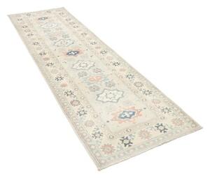 Tappeto Kazak Geometrico Avorio Blu Corsia 83x294 Cm
