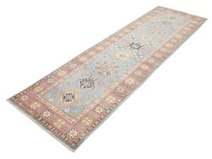 Tappeto Kazak Geometrico Azzurro Rosa Corsia 86x281 Cm