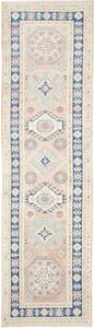 Tappeto Kazak Geometrico Beige Blu Corsia 84x293 Cm