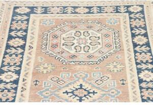 Tappeto Kazak Geometrico Beige Blu Corsia 84x293 Cm