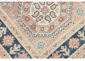 Tappeto Kazak Geometrico Beige Blu Corsia 84x293 Cm