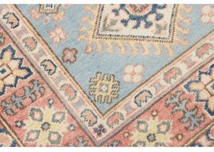 Tappeto Kazak Geometrico Azzurro Rosa Corsia 86x281 Cm