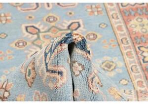 Tappeto Kazak Geometrico Azzurro Rosa Corsia 86x281 Cm