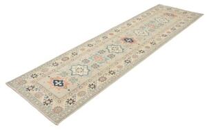 Tappeto Kazak Geometrico Avorio Blu Corsia 83x294 Cm