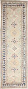 Tappeto Kazak Geometrico Grigio Chiaro Blu Corsia 85x286 Cm