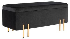 HOMCOM Pouf letto con spazio di archiviazione, Metallo, Legno di Gomma, Schiuma, 100 x 40 x 42 cm, Nero