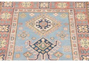 Tappeto Kazak Geometrico Azzurro Rosa Corsia 86x281 Cm