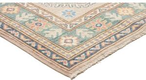 Tappeto Kazak Geometrico Beige Azzurro Corsia 82x295 Cm