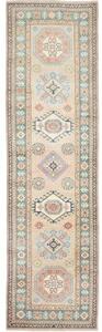 Tappeto Kazak Geometrico Beige Azzurro Corsia 82x295 Cm