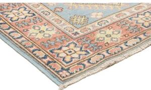 Tappeto Kazak Geometrico Azzurro Rosa Corsia 86x281 Cm