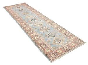 Tappeto Kazak Geometrico Azzurro Rosa Corsia 86x281 Cm