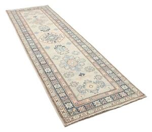 Tappeto Kazak Stilizzato Avorio Blu Corsia 90x312 Cm