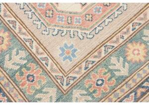 Tappeto Kazak Geometrico Beige Azzurro Corsia 82x295 Cm