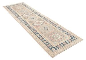 Tappeto Kazak Geometrico Beige Blu Corsia 84x293 Cm