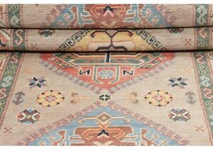 Tappeto Kazak Stilizzato Beige Azzurro Corsia 86x307 Cm