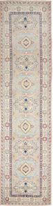 Tappeto Kazak Stilizzato Beige Blu Corsia 71x318 Cm