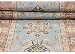 Tappeto Kazak Geometrico Azzurro Rosa Corsia 86x281 Cm